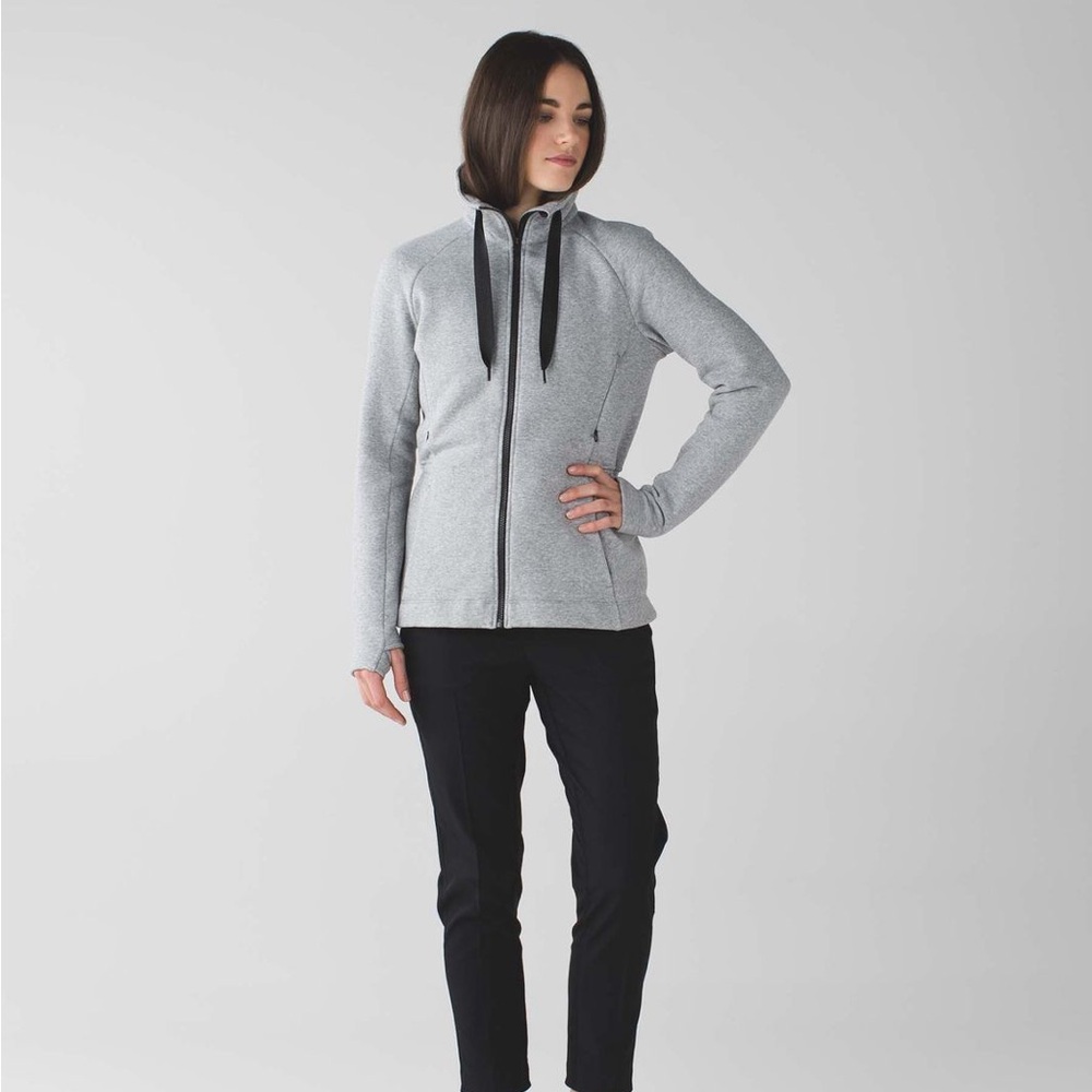 lululemon athletica Light Gray Hooded Full-Zip Jacket